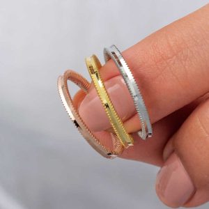 Alternative view of Gümüş 3 Renk Ajda Kadın Yüzük