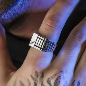 Alternative view of Gümüş Desenli Erkek Yüzük