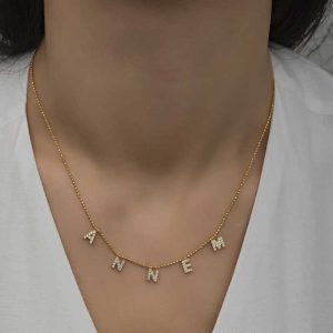 Alternative view of ​Gümüş Gold Annem Yazılı Bayan Kolye