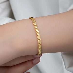 Alternative view of Gümüş Gold Pullu Zincir Kadın Bileklik