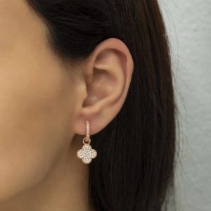 Alternative view of Gümüş Halka Yonca Bayan Küpe