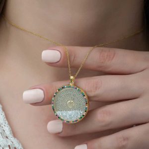 Alternative view of Gümüş Miks Taşlı Esmaül Hüsna Bayan Kolye