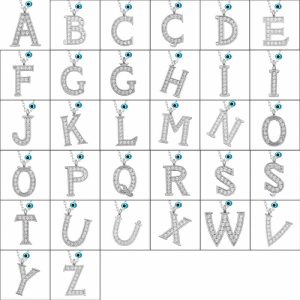 Alternative view of Gümüş Nazar Rodyum U Harfi Kadın Kolye