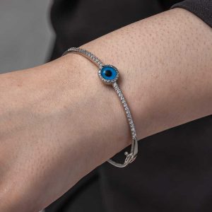 Alternative view of Gümüş Nazarlı Göz Kadın Bilezik