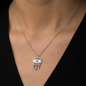 Alternative view of Gümüş Nazarlı Göz Kolye