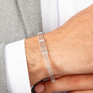 Alternative view of ​Gümüş Parçalı Erkek Bileklik