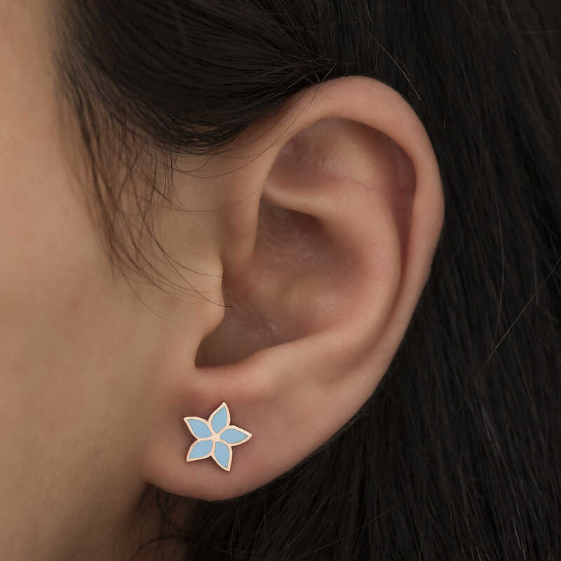 Gümüş Petunya Çiçeği Küpe - Görsel 2