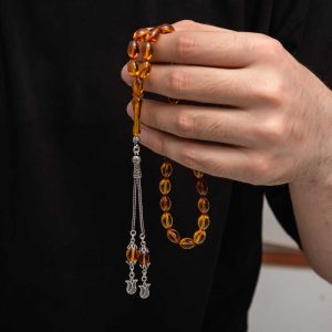 Alternative view of Gümüş Püskül Sıkma Kehribar Tesbih