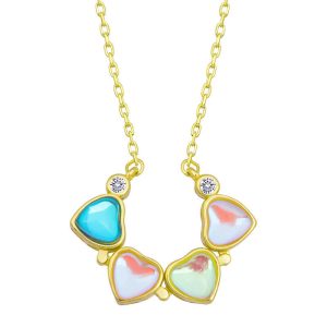 Alternative view of Gümüş Renkli Açılabilen Yonca Kadın Kolye