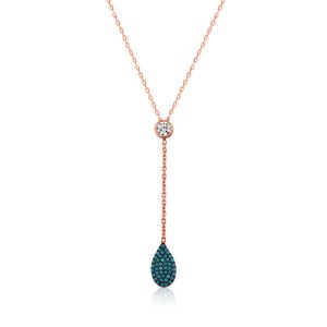 Gümüş Rose Aşk Damlası Bayan Kolye