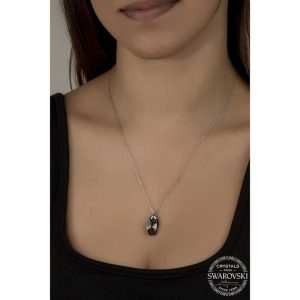 Alternative view of Swarovski Crystal Taşlı Özel Kesim Gümüş Kadın Kolye