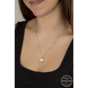 Alternative view of Crystal Taşlı Top Zincir Gümüş Kadın Kolye