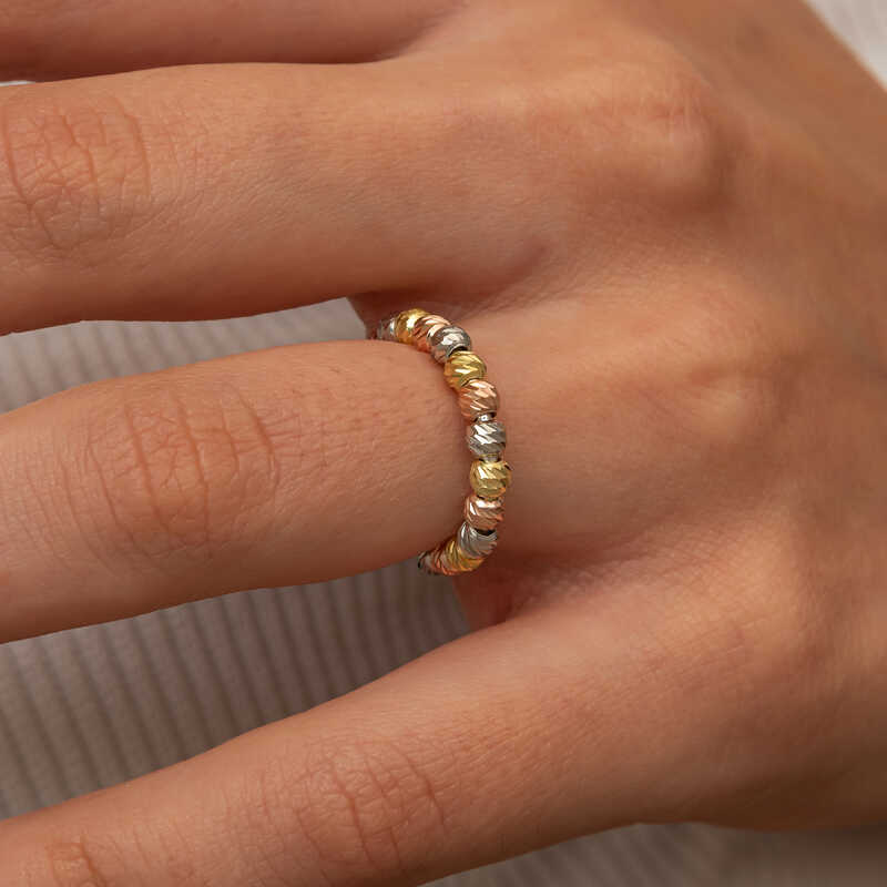 Gümüş Sıralı Dorika Kadın Yüzük - Görsel 3