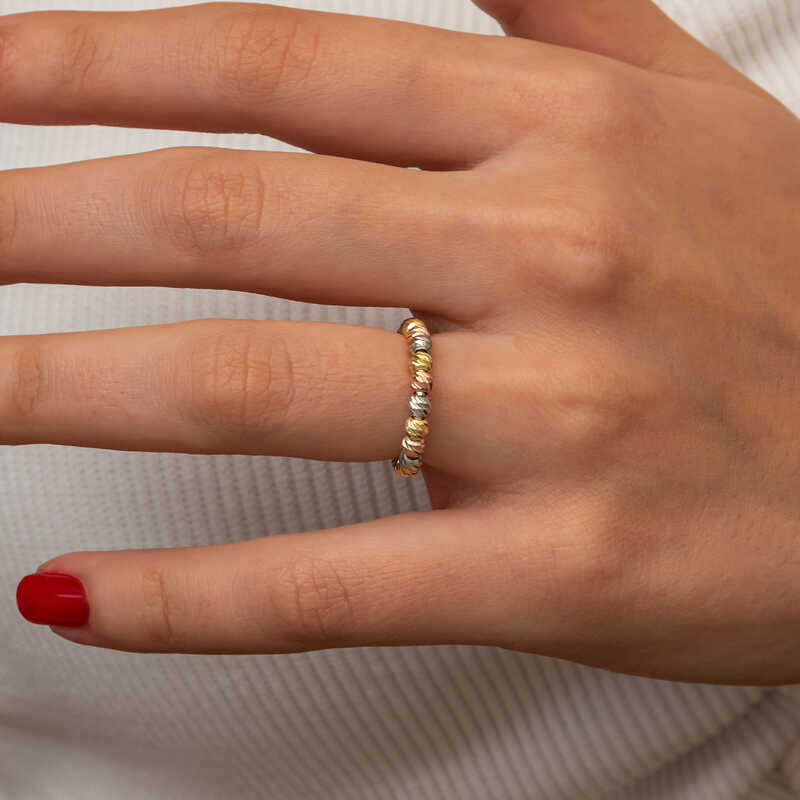 Gümüş Sıralı Dorika Kadın Yüzük - Görsel 4