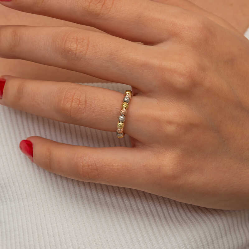 Gümüş Sıralı Dorika Kadın Yüzük - Görsel 5