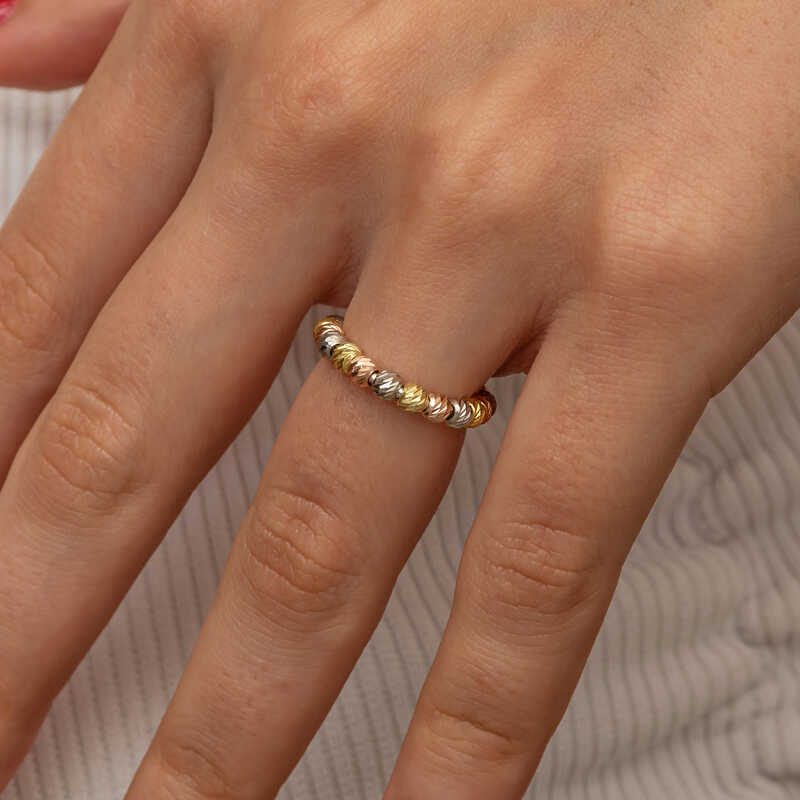 Gümüş Sıralı Dorika Kadın Yüzük - Görsel 6