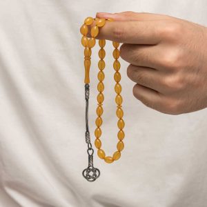 Alternative view of Gümüş Kazaz Püsküllü Sıkma Kehribar Tesbih