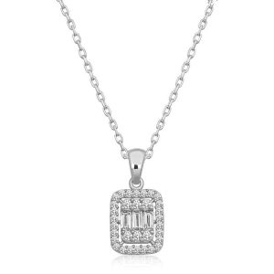 Gümüş Baget Taşlı Kadın Kolye