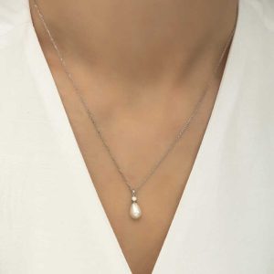 Alternative view of Gümüş Damla İnci Bayan Kolye